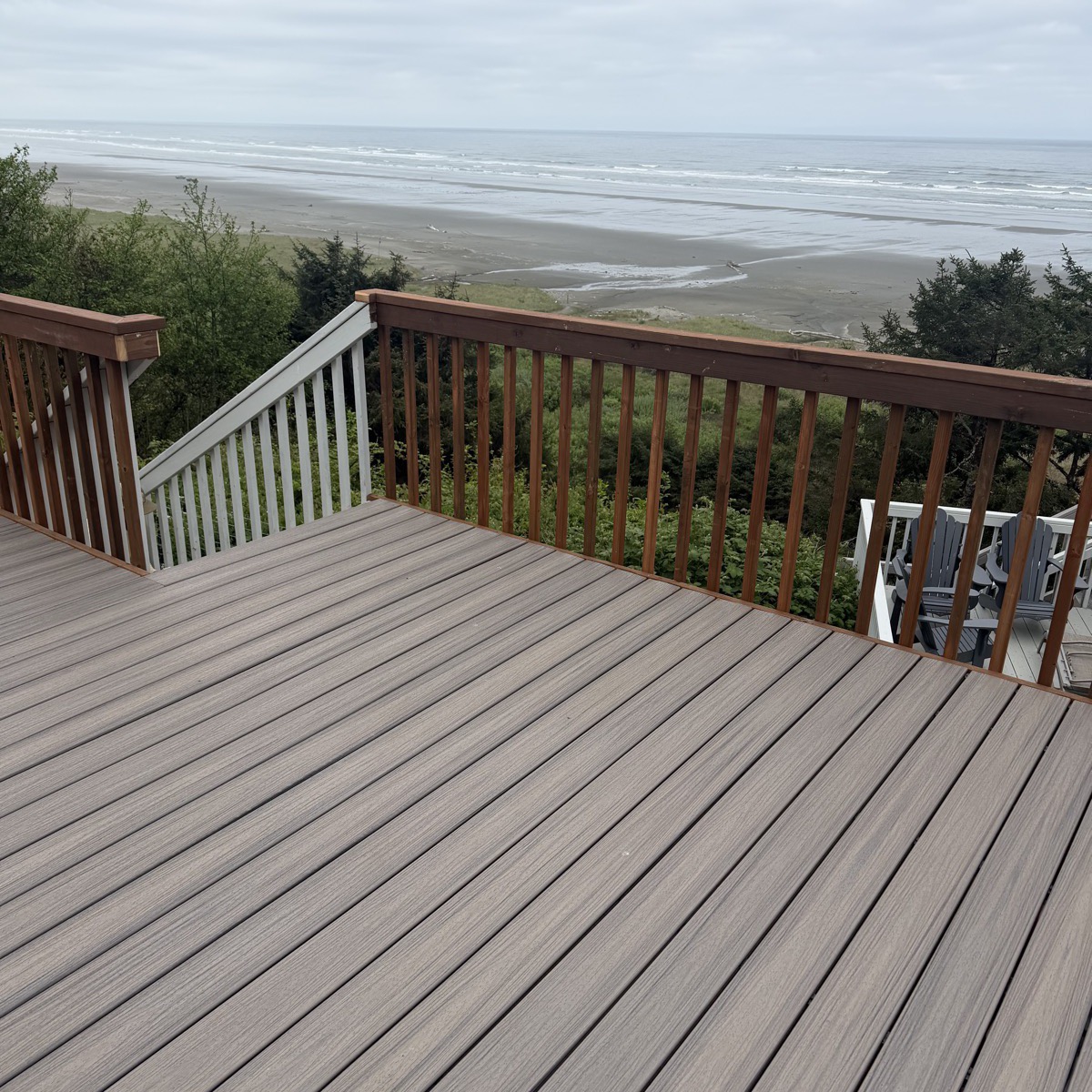 New composite deck overlooking the ocean